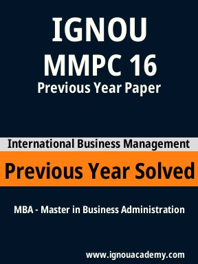 MMPC 16 Previous Year Solved Question Paper