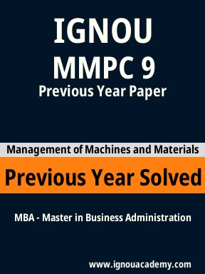 MMPC 9 Previous Year Solved Question Paper