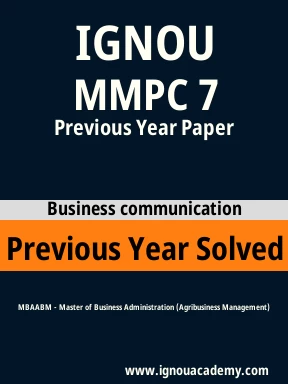 MMPC 7 Previous Year Solved Question Paper
