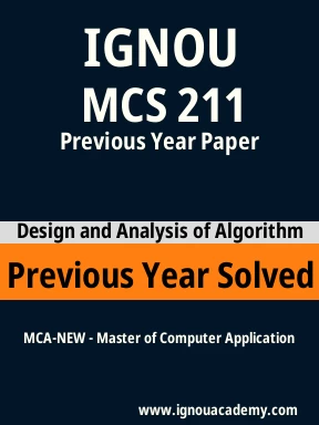 MCS 211 Previous Year Solved Question Paper