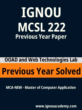 MCSL 222 Previous Year Solved Question Paper