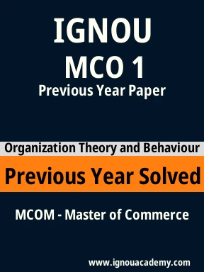 MCO 1 Previous Year Solved Question Paper