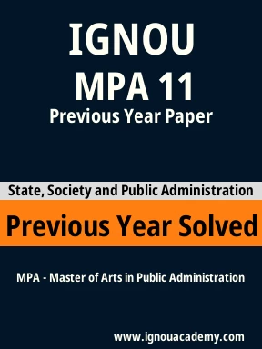 MPA 11 Previous Year Solved Question Paper