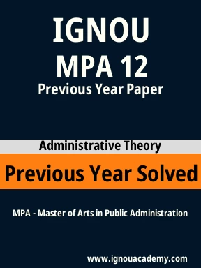 MPA 12 Previous Year Solved Question Paper