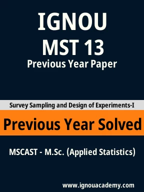 MST 13 Previous Year Solved Question Paper