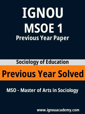 MSOE 1 Previous Year Solved Question Paper