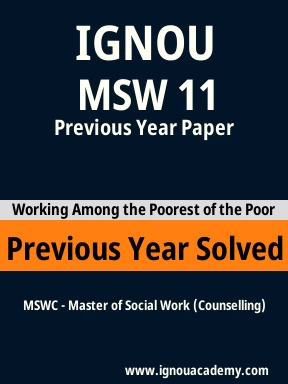 MSW 11 Previous Year Solved Question Paper