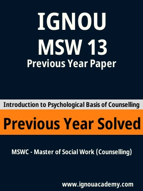 MSW 13 Previous Year Solved Question Paper