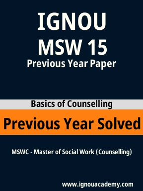 MSW 15 Previous Year Solved Question Paper