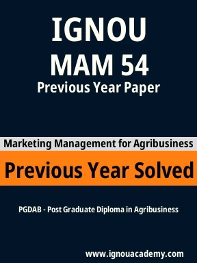 MAM 54 Previous Year Solved Question Paper
