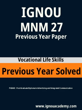 MNM 27 Previous Year Solved Question Paper