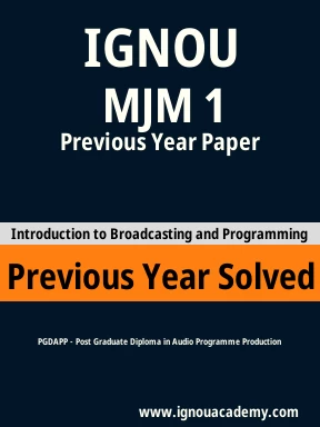 MJM 1 Previous Year Solved Question Paper