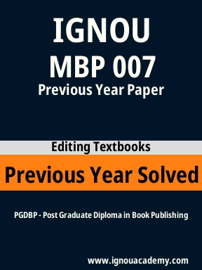 MBP 007 Previous Year Solved Question Paper