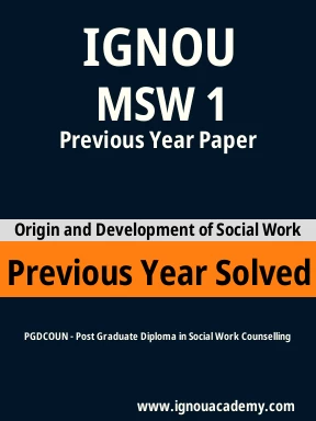 MSW 1 Previous Year Solved Question Paper