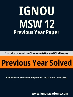MSW 12 Previous Year Solved Question Paper