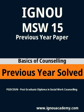 MSW 15 Previous Year Solved Question Paper