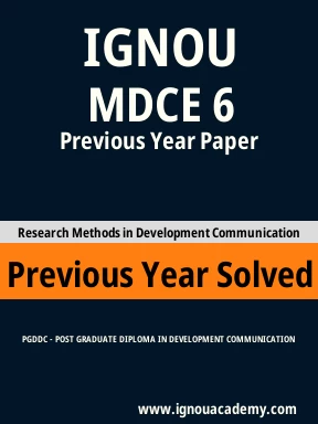 MDCE 6 Previous Year Solved Question Paper
