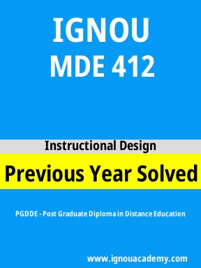 MDE 412 Previous Year Solved Question Paper