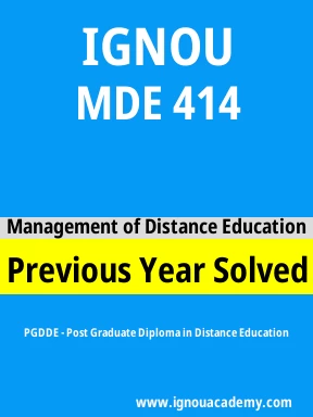 MDE 414 Previous Year Solved Question Paper