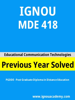 MDE 418 Previous Year Solved Question Paper