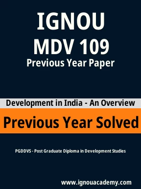 MDV 109 Previous Year Solved Question Paper