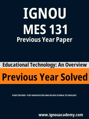 MES 131 Previous Year Solved Question Paper