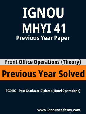 MHYI 41 Previous Year Solved Question Paper