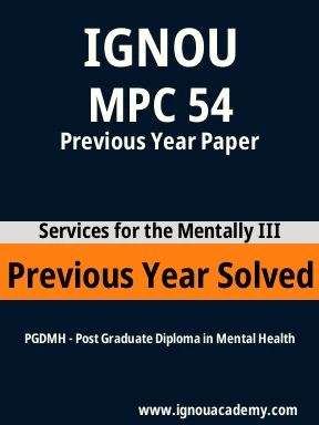 MPC 54  Previous Year Solved Question Paper