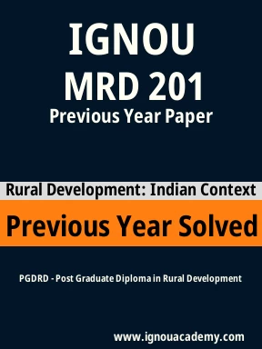 MRD 201 Previous Year Solved Question Paper