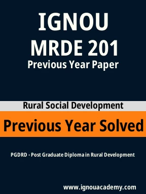 MRDE 201 Previous Year Solved Question Paper