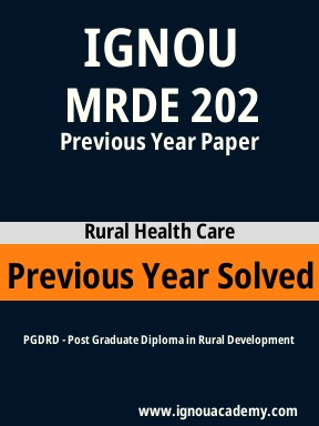 MRDE 202 Previous Year Solved Question Paper