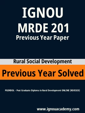 MRDE 201 Previous Year Solved Question Paper