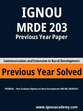 MRDE 203 Previous Year Solved Question Paper
