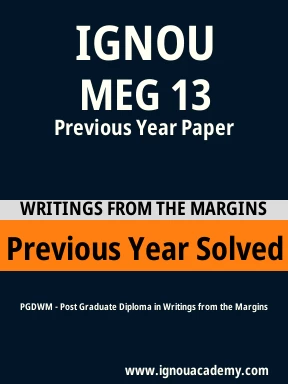 MEG 13 Previous Year Solved Question Paper