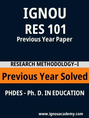 RES 101 Previous Year Solved Question Paper