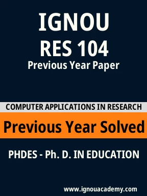 RES 104 Previous Year Solved Question Paper