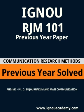 RJM 101 Previous Year Solved Question Paper