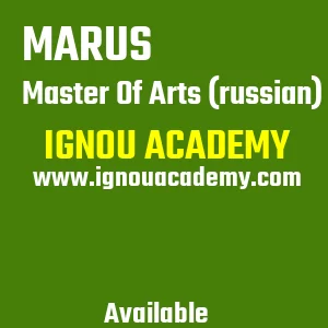 IGNOU MARUS Projects