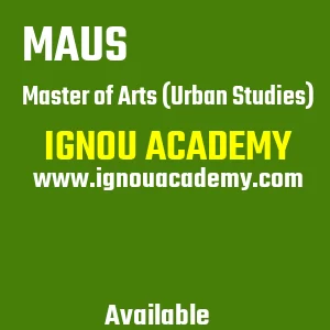 IGNOU MAUS Projects