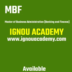 IGNOU MBF Projects