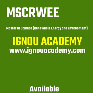 IGNOU MSCRWEE Projects