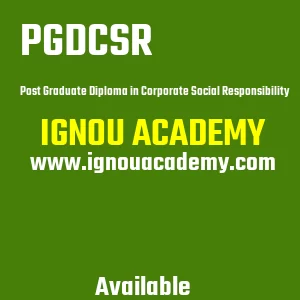 IGNOU PGDCSR Projects